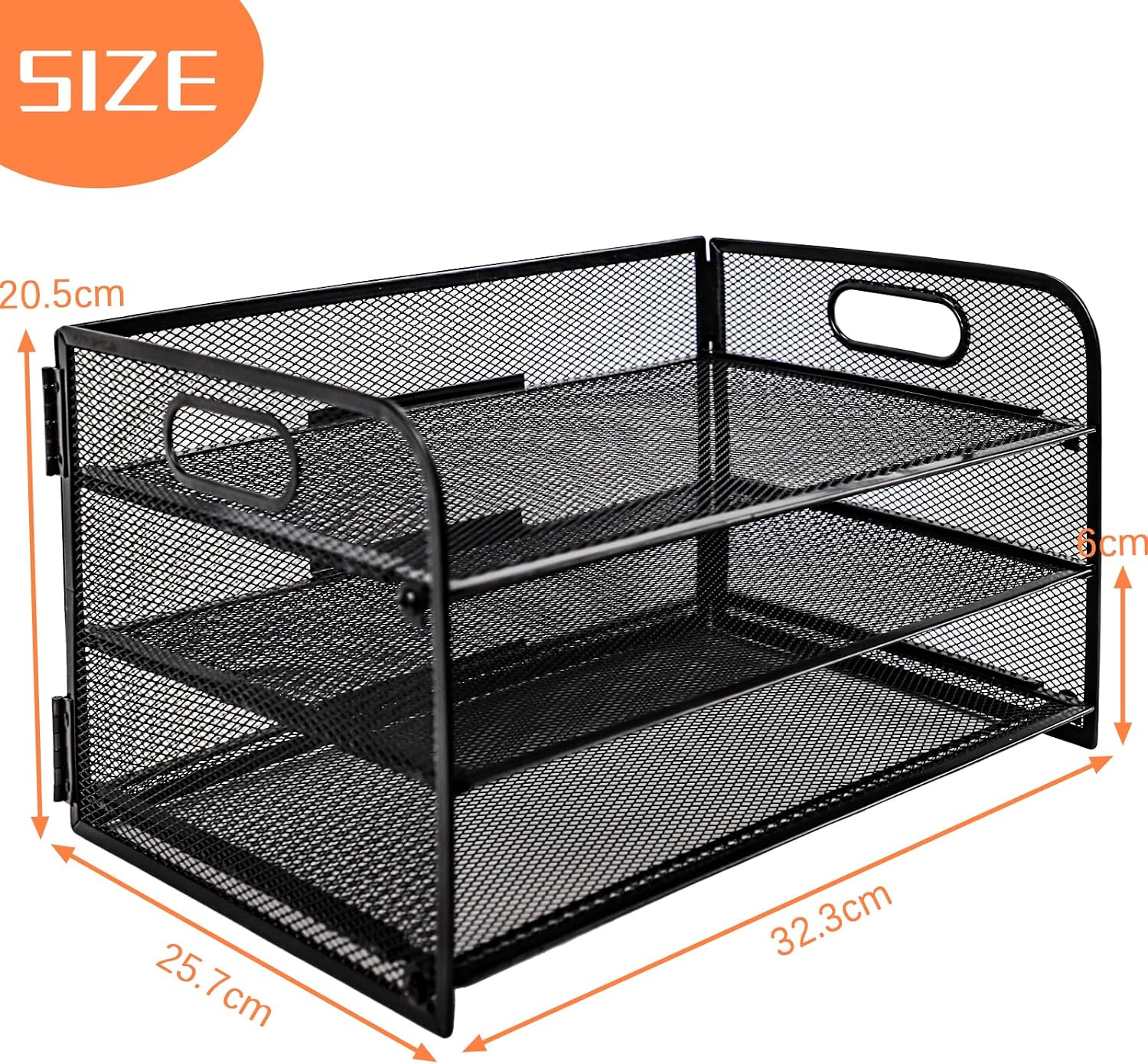 Thumbnail 4 de PLSOPPKG 3 Tier Paper Letter Tray with Handle