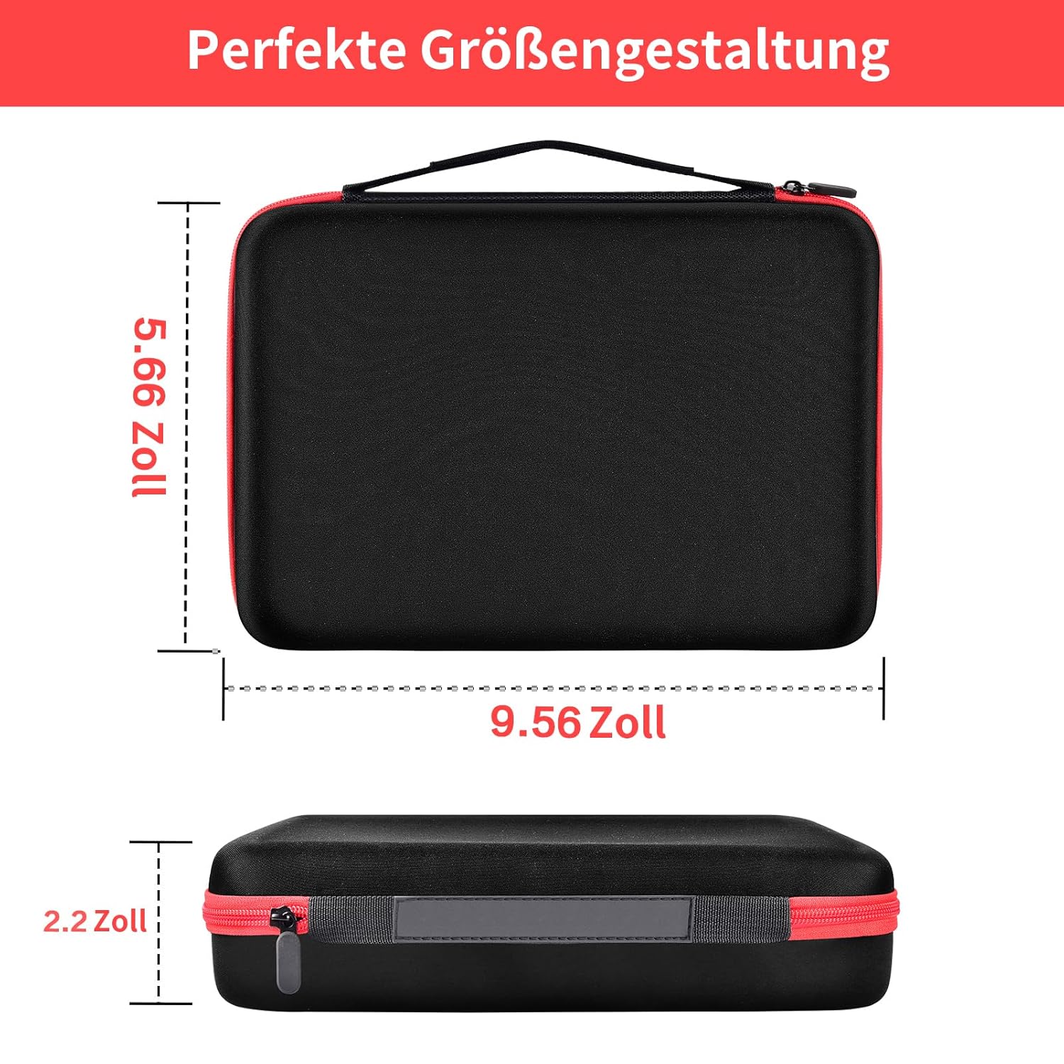 Detalle de casmilee Akkus-Organizer mit Batterie-Tester für bis zu 162 Batterien (EVA, rot)