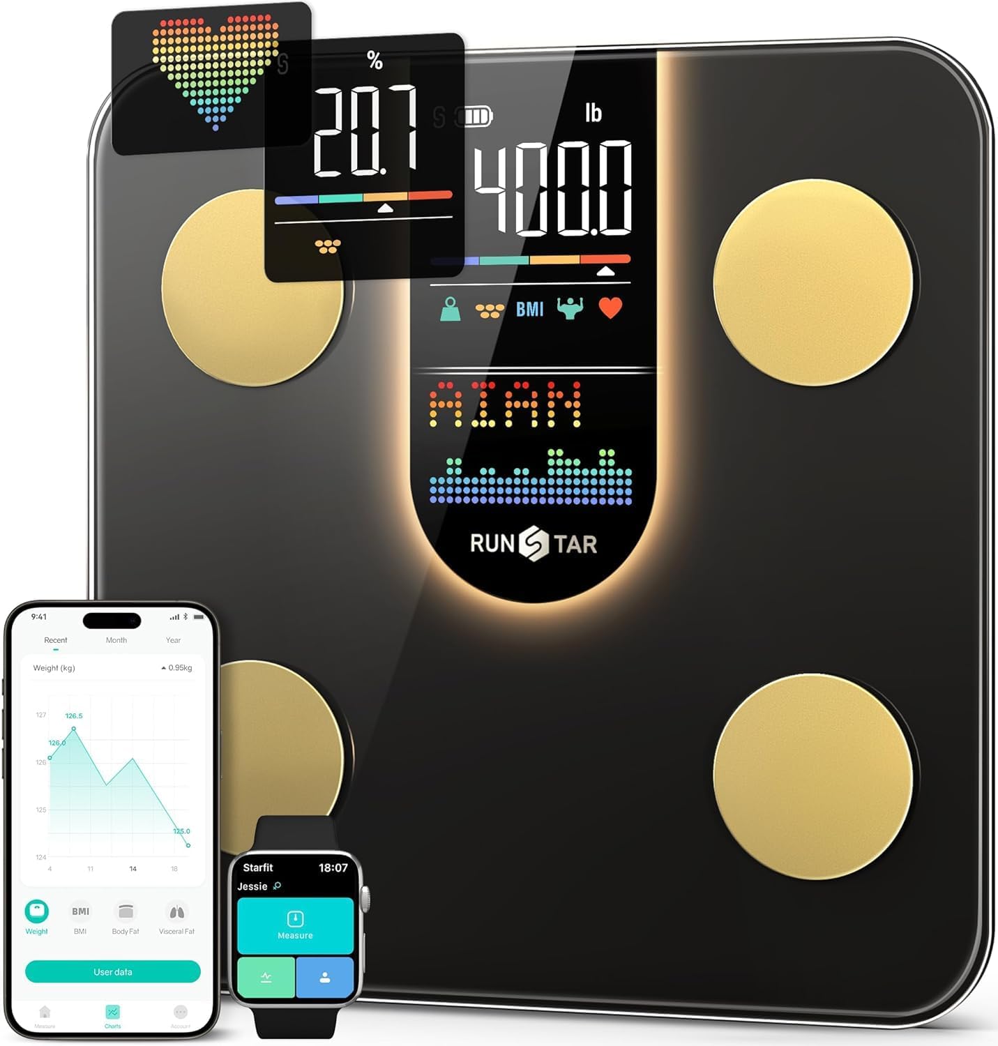 RunStar Smart Scale with 8-in-1 Display ⚖