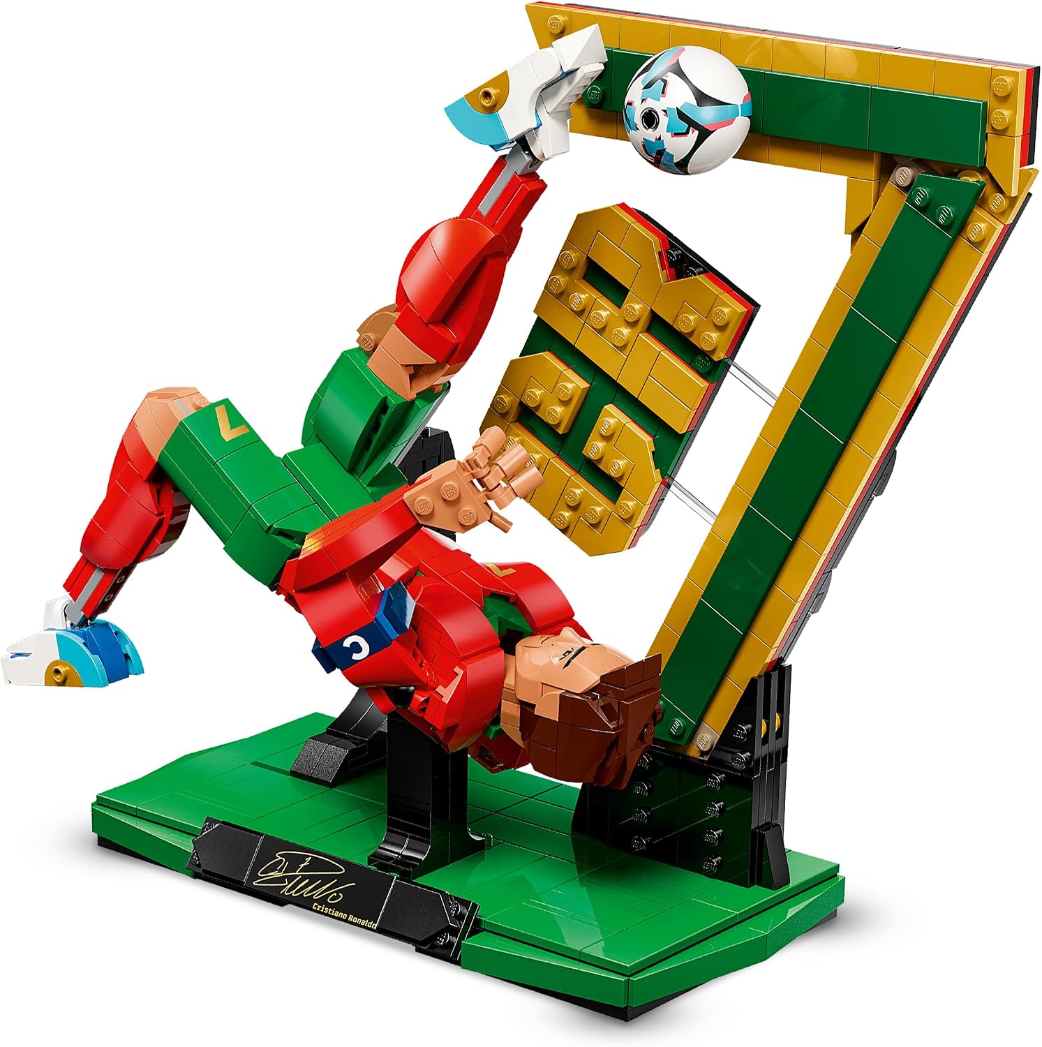 Detalle de LEGO Editions Cristiano Ronaldo: Leyenda del Fútbol – Maqueta 3D 2 en 1 (43016)