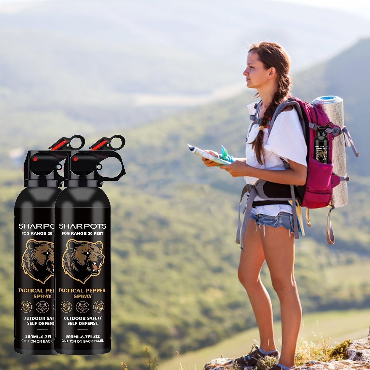 Thumbnail 2 de SHAR POTS Pepper Spray, 6.7 oz Compact Canister for Hiking and Camping