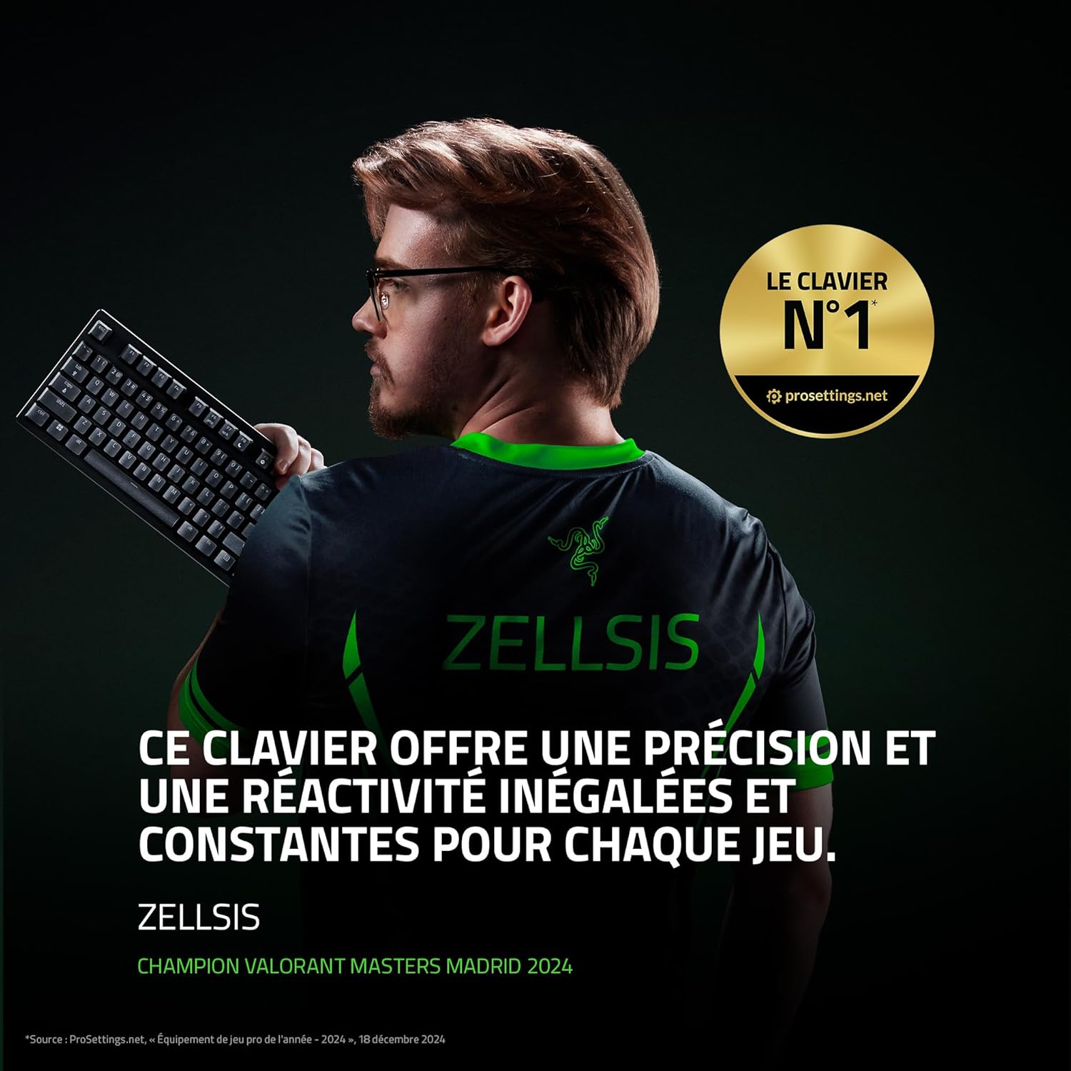Thumbnail 1 de Razer Huntsman V3 Pro TKL (Switches Analog) — clavier gamer Tenkeyless noir à déclenchement rapide