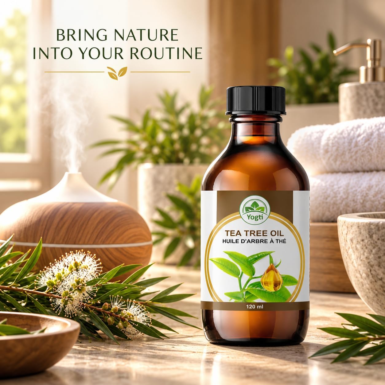 Detalle de Yogti Yogti-488 Tea Tree Essential Oil, 120 ml, Australian and Steam Distilled