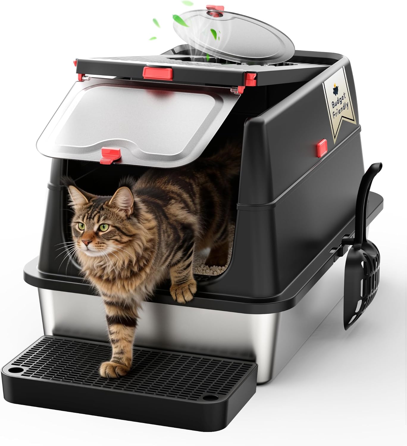 Detalle de BEST JAJA XXL Katzentoilette Edelstahl 35 L