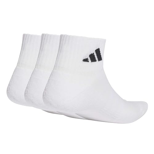 Detalle de adidas Unisex Cushioned Sportswear Knöchel-Socken 3er-Pack – weiß/weiß/schwarz, Größe 42–45