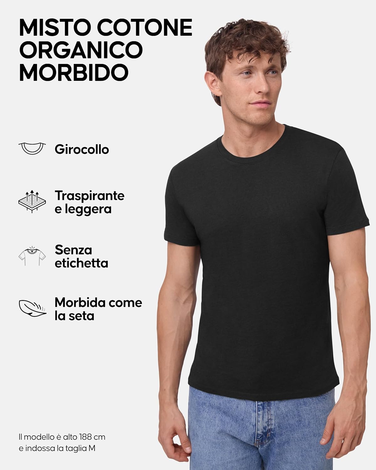 Thumbnail 1 de DANISH ENDURANCE T-Shirt Uomo Cotone e Modal – Maglietta senza etichetta, collo a V o girocollo