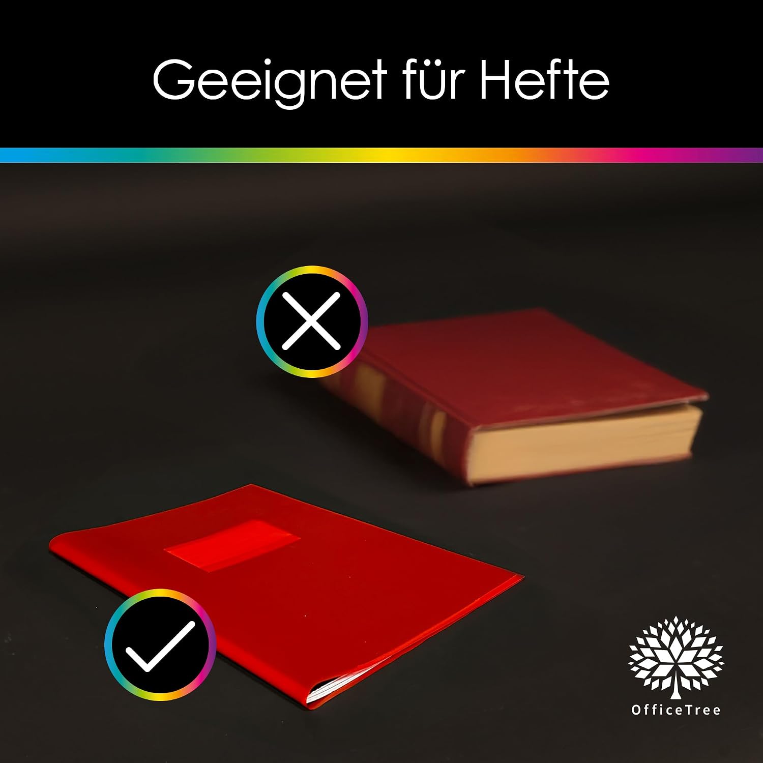 Detalle de OfficeTree 25x Hefthüllen A4 bunt – 25 Stück, 12 Farben, wasserabweisend
