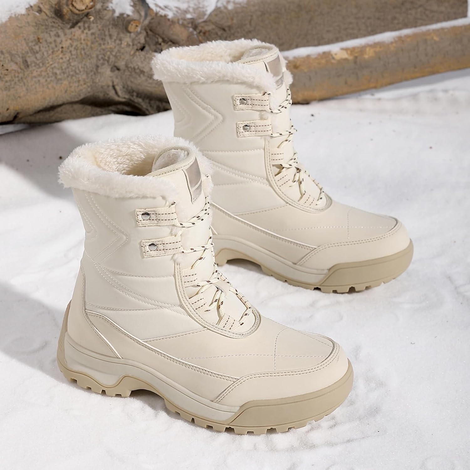 Thumbnail 2 de weiucvc Damen Winterstiefel – leichte warme Schneestiefel mit rutschfester Outdoor-Sohle