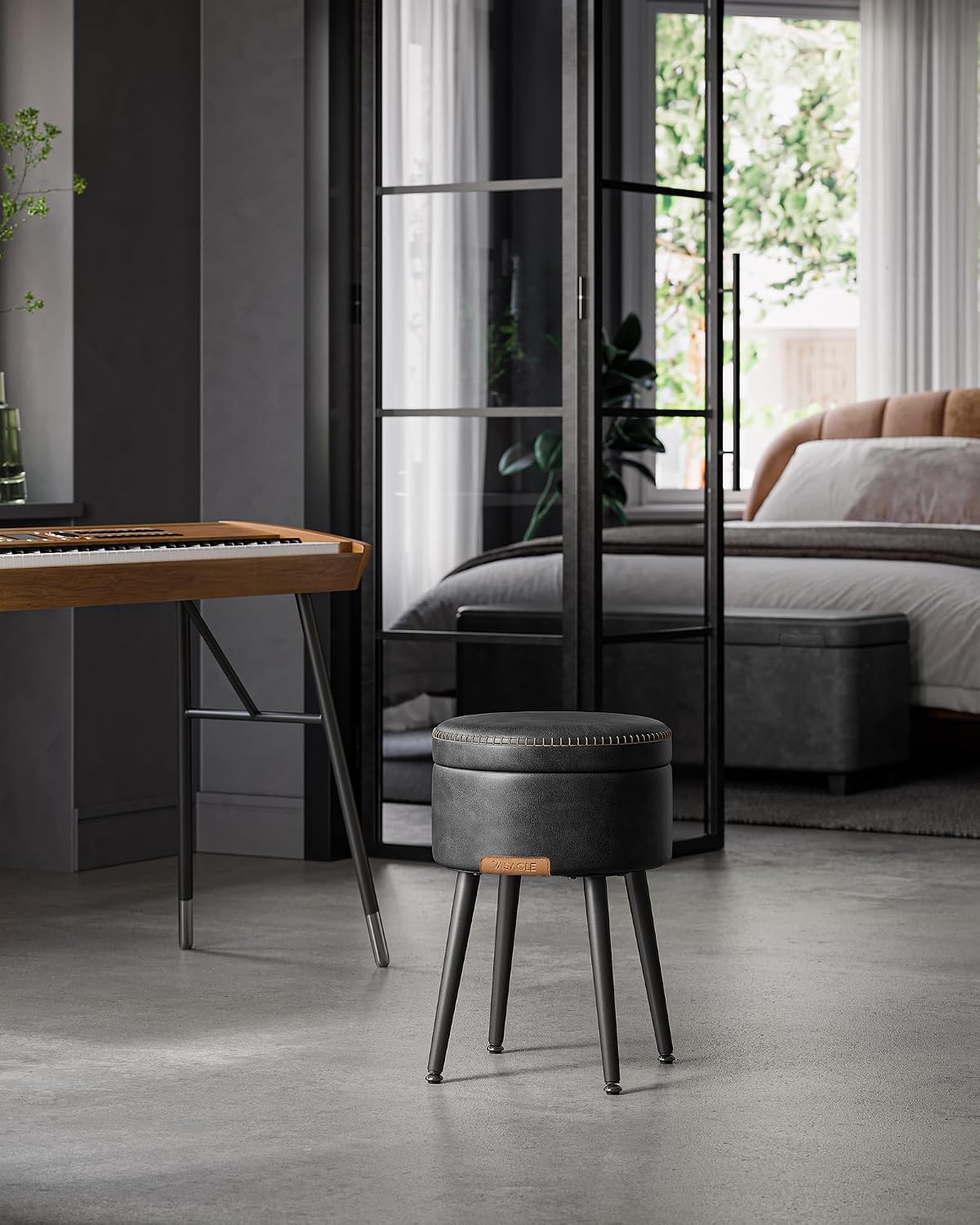 Detalle 2 de VASAGLE Storage Ottoman in PU Leather