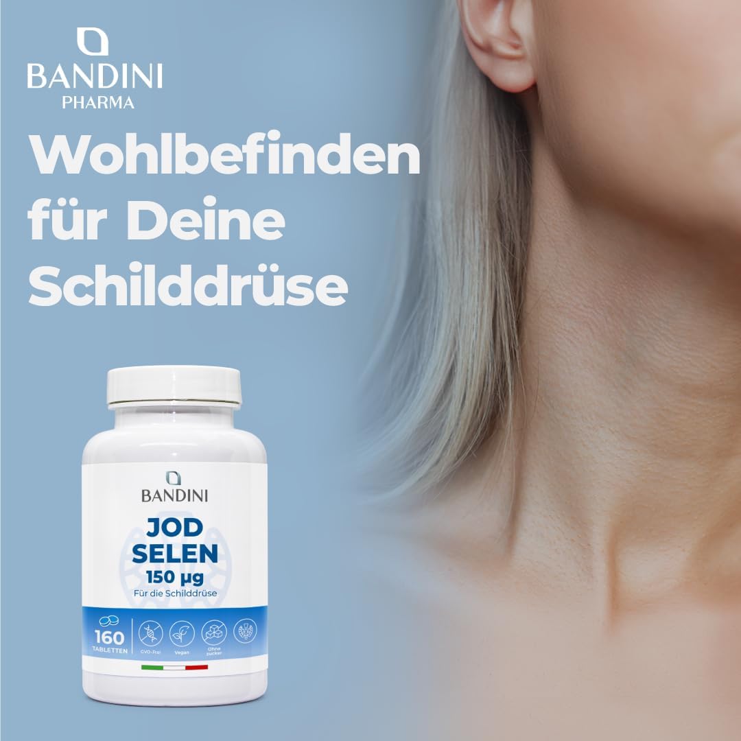Detalle 2 de Bandini® Jod & Selen Hochdosiert – 160 Tabletten, 80 Tage Vorrat