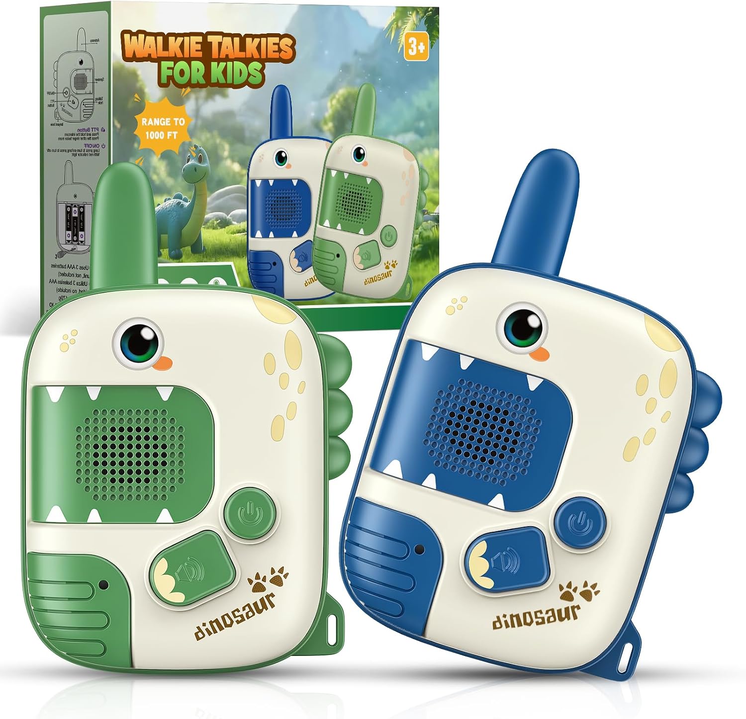 Detalle de Wootoy Walkie Talkies: Dinosaur Toy Two-Way Radios for 3–10 Year Olds