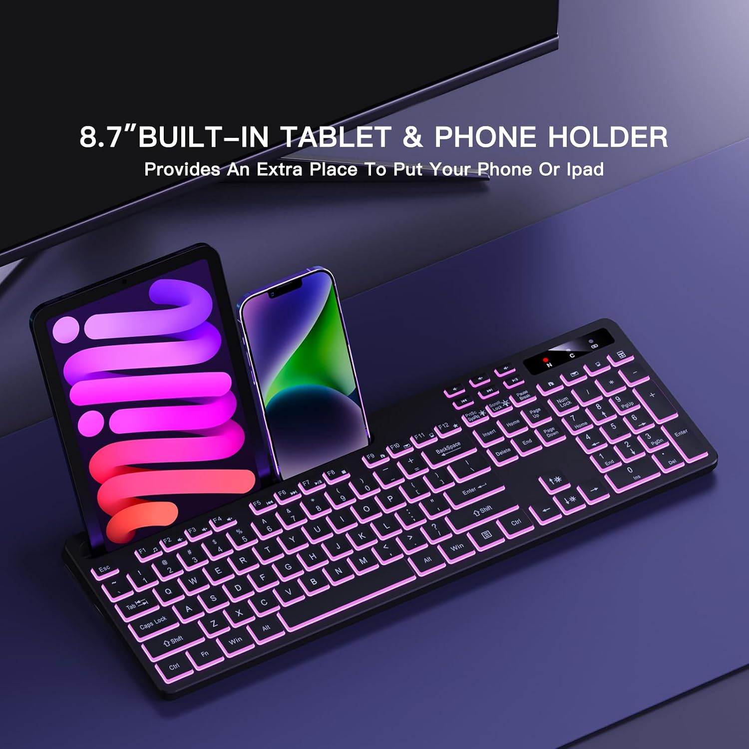Thumbnail 3 de Soueto Wireless Keyboard 1500mAh RGB Backlit