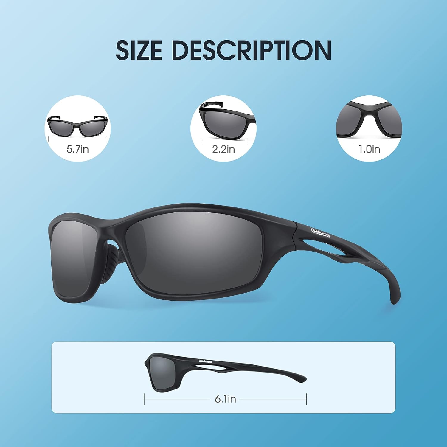 Detalle 2 de Duduma Occhiali da sole polarizzati sportivi per uomo e donne – protezione UV400 e lenti TAC per ciclismo, pesca e outdoor