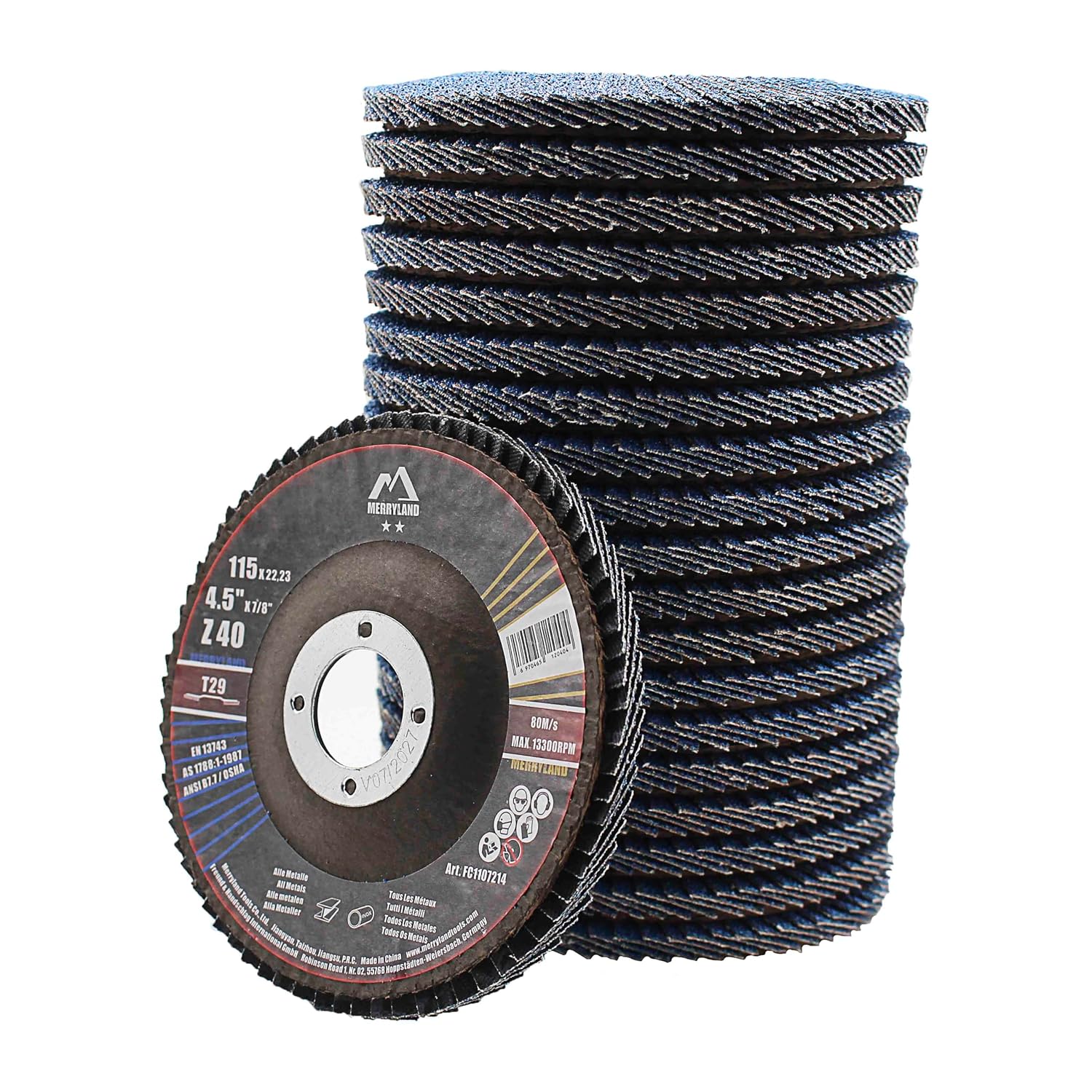 Detalle de Merryland Flap Disc 4.5" 40 Grit T29 for Metal ๐