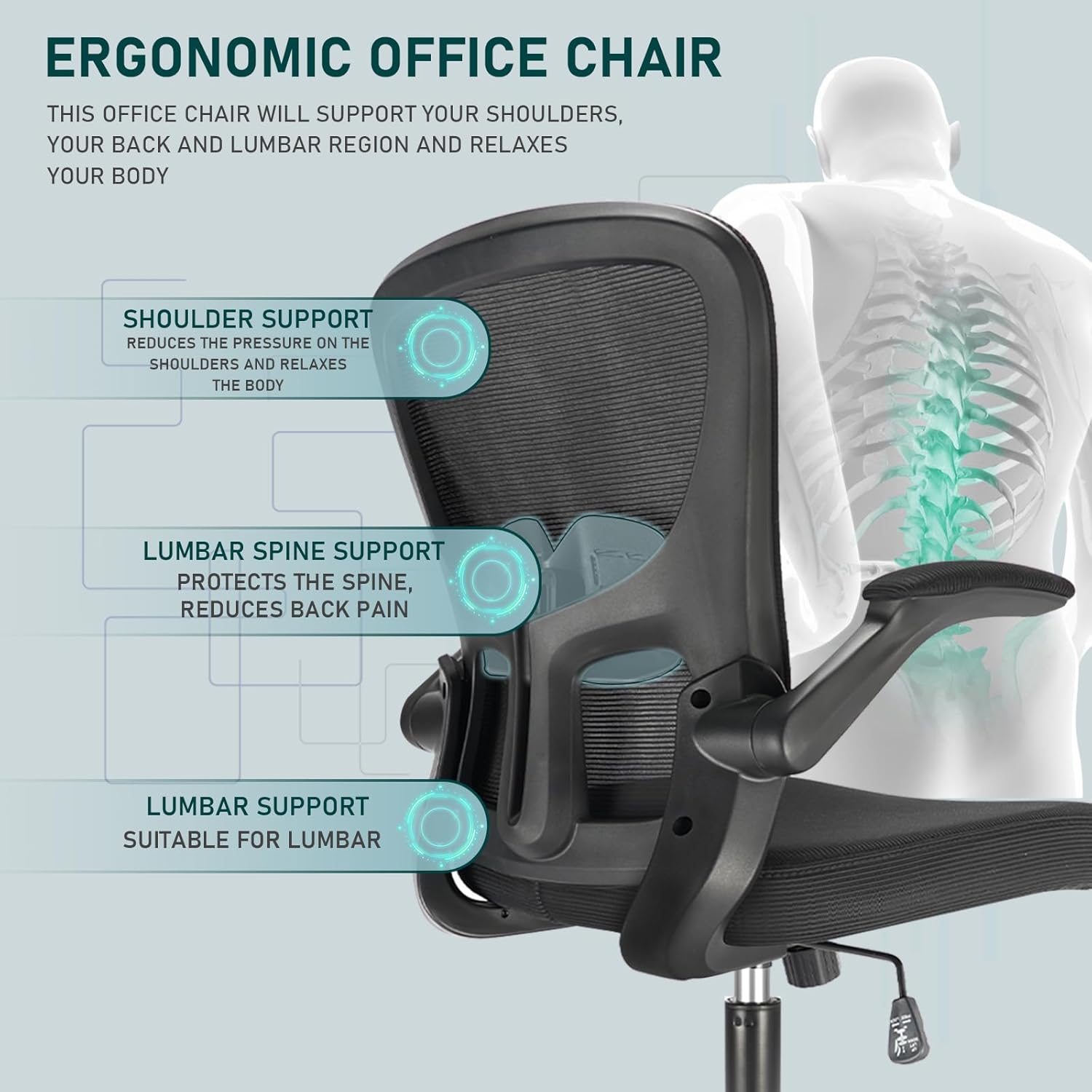 Thumbnail 3 de Durrafy Office Chair Ergonomic 1 mid-back chair 💺
