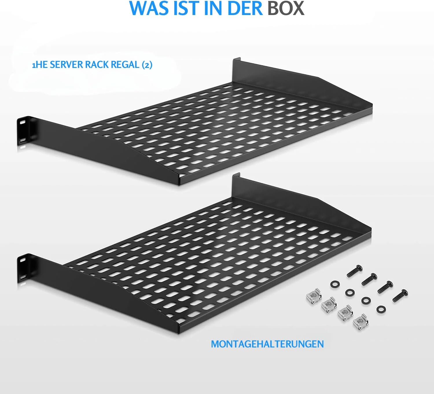 Thumbnail 6 de Pyle Fachboden 2er-Set 19 Zoll 1U Rack Shelf – belüfteter Stahlrackboden mit 50 kg Tragkraft