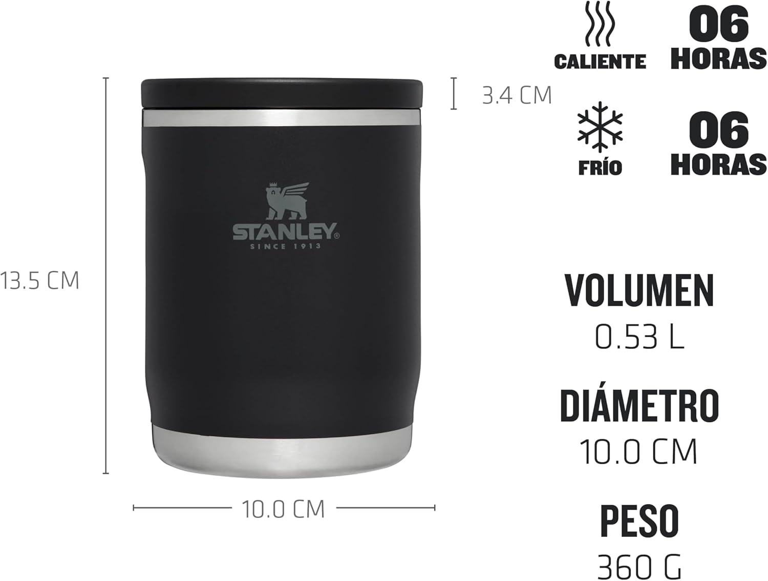 Detalle de Stanley Adventure To-Go Fiambrera Térmica 0.53L 🍱 Antifugas y Lavavajillas
