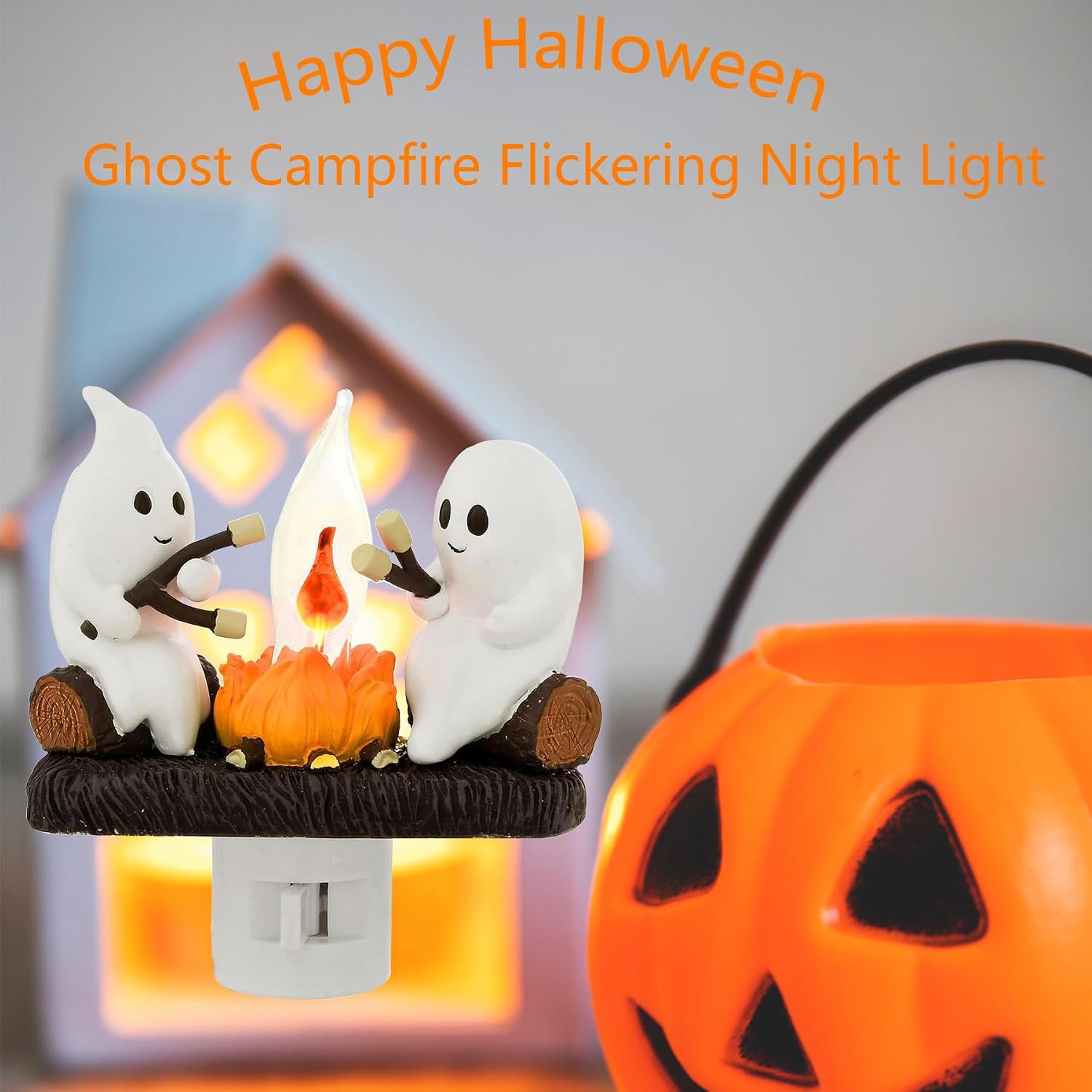 Detalle 1 de MXXT HGCFL001 Halloween Ghost Campfire Plug-In LED Night Light, Purple
