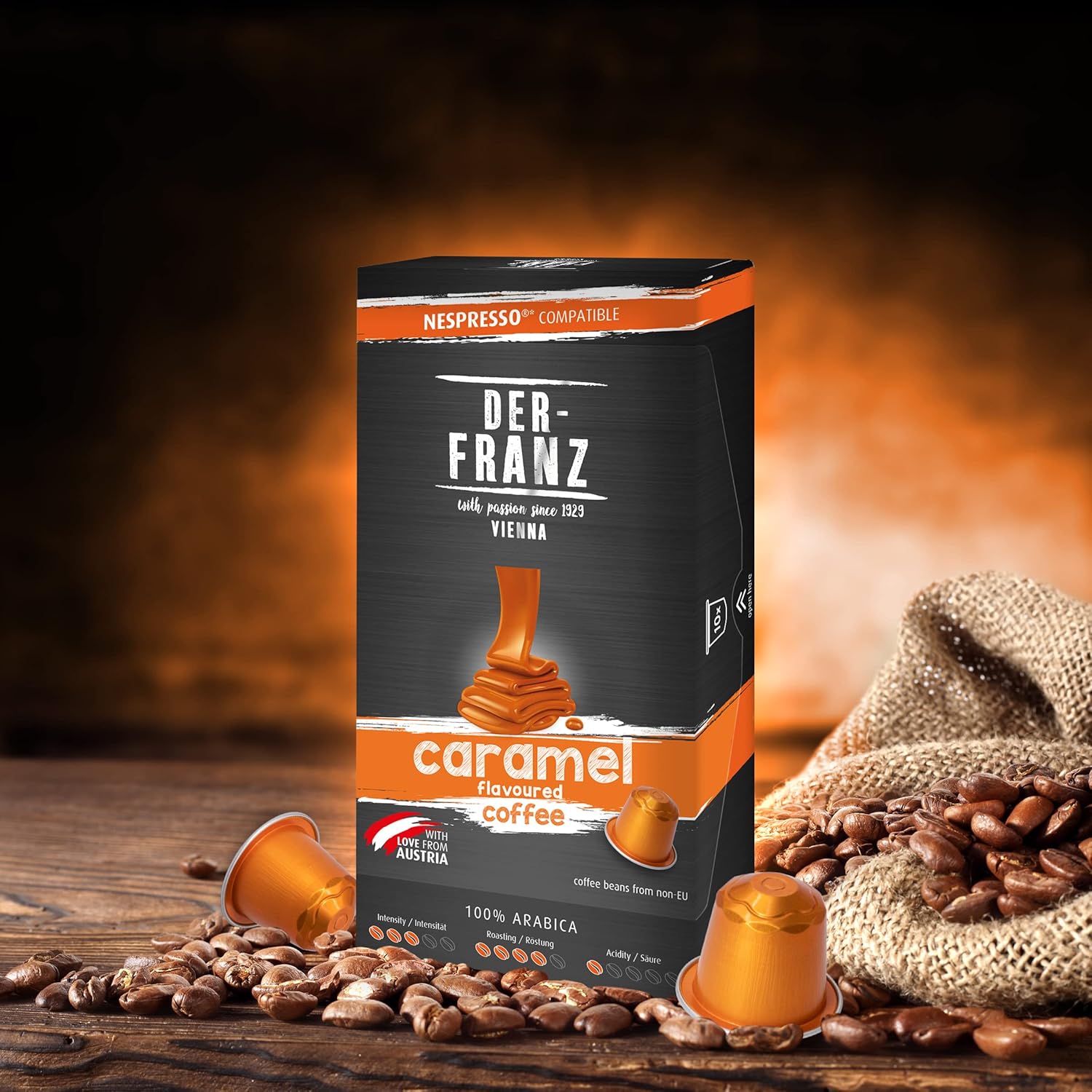 Thumbnail 2 de Der-Franz Nespresso kompatible Kaffee Kapseln – Karamell Aroma, Medium Roast (6 x 10 Kapseln)