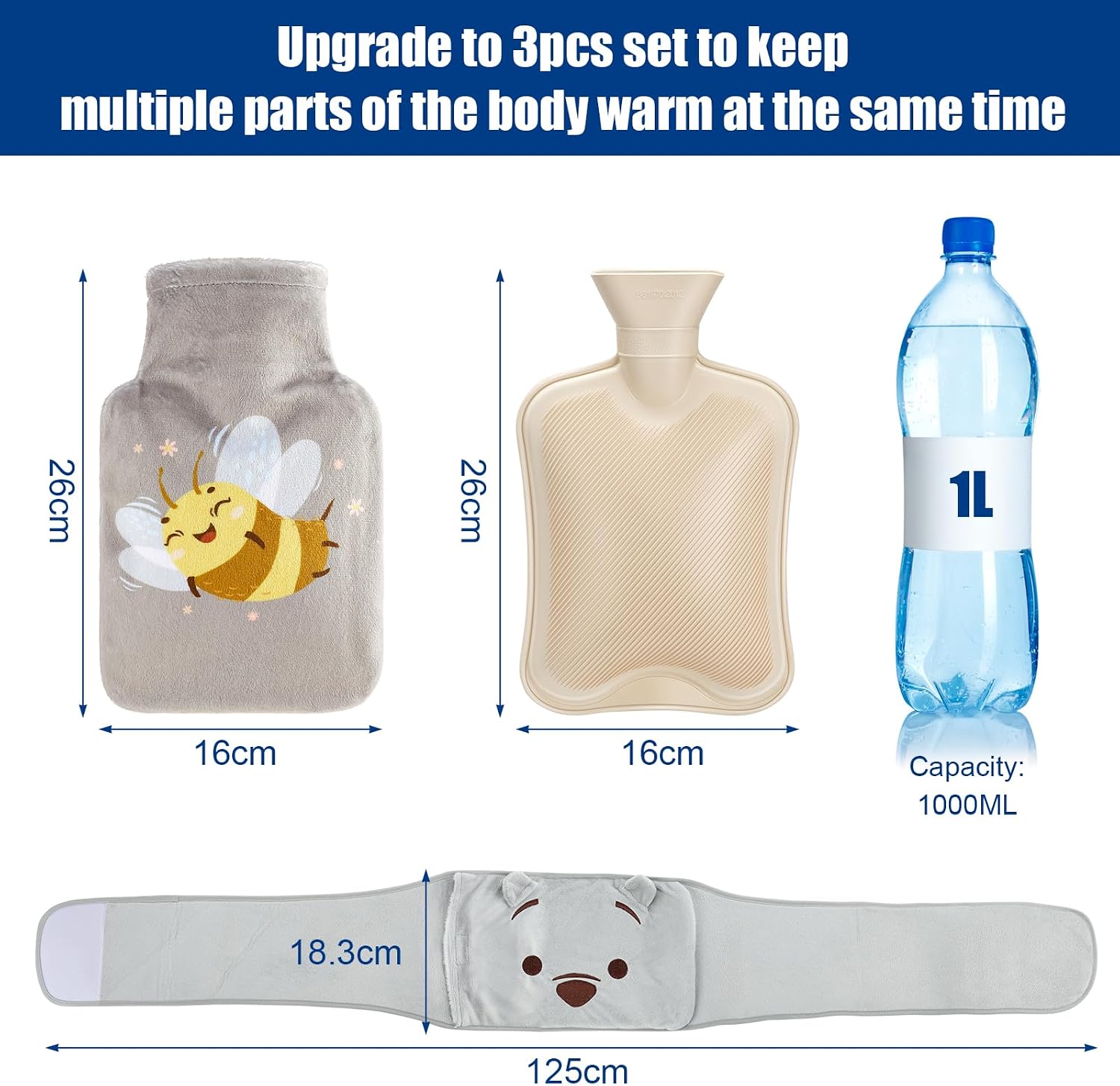 Detalle 2 de Wothfav Wärmflasche 1 L mit Hüftgurt