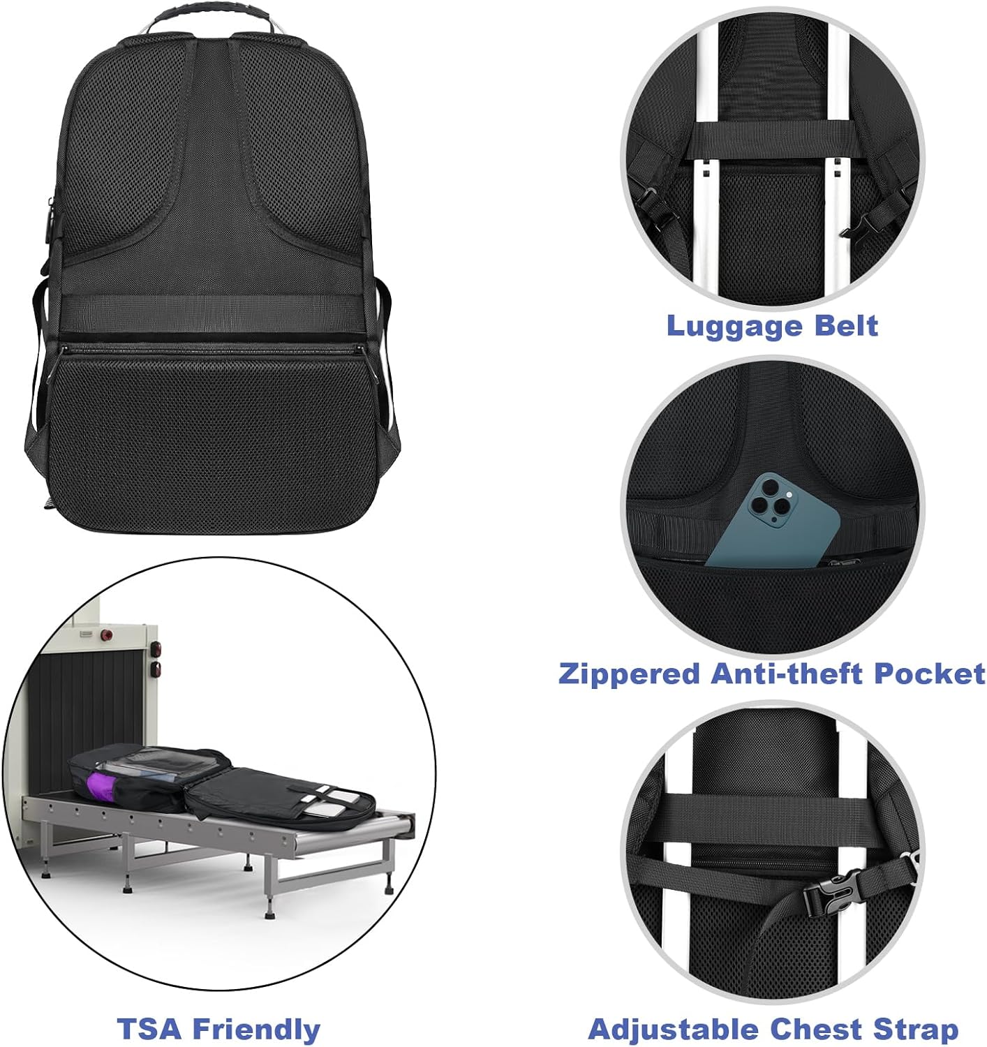 Thumbnail 2 de Z-MGKISS Z-MGKISS Travel Laptop Backpack 52L (TSA Approved, 17.3-inch) – extra large overnight rucksack
