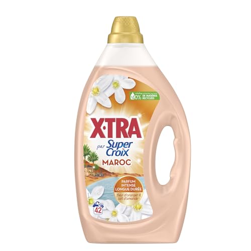 Detalle de XTRA par Super Croix - Lessive Liquide parfumée Fleur d'Oranger & Lait d'Amande, 42 lavages, efficacité dès 20°C