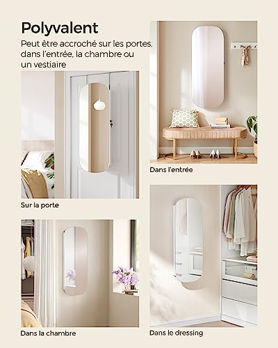 Thumbnail 7 de SONGMICS Armoire à Bijoux avec Miroir LED et Serrure – JJC026W01