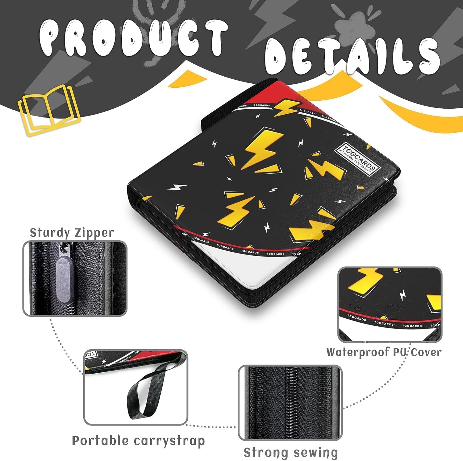 Thumbnail 2 de Trading Card Binder 9 Pocket: 900-Card Capacity with 3-Ring Zip Design