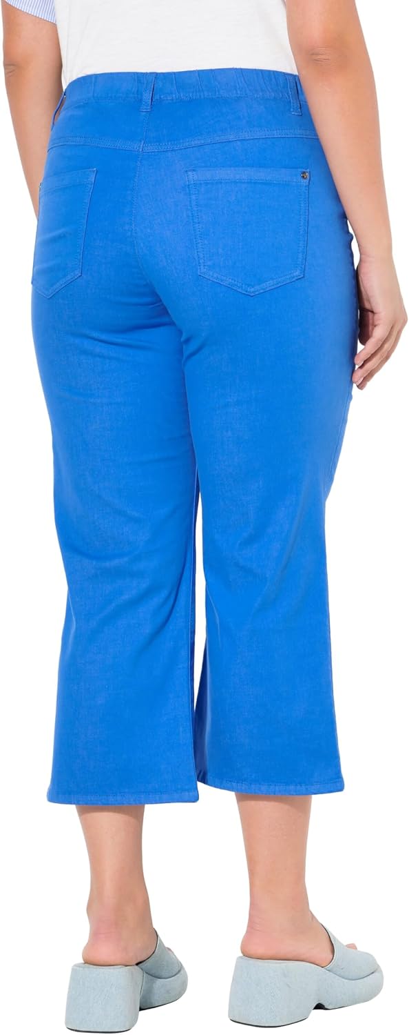 Detalle de Ulla Popken Damen 7/8-Cargohose in Übergrößen – Komfortbund, Krempelriegel (720673)