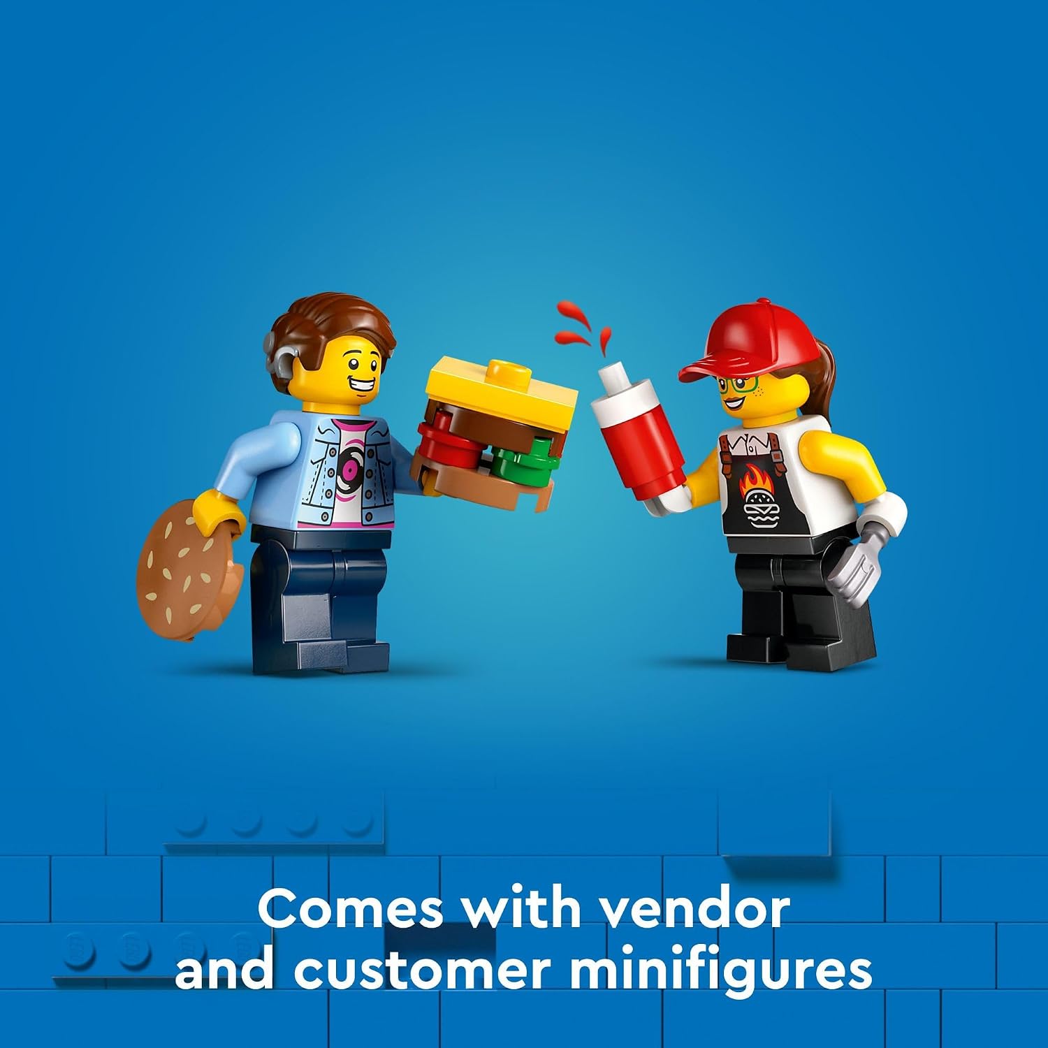 Detalle de LEGO City Burger Truck Toy Building Set (60404) – Creative Play for Kids 5+