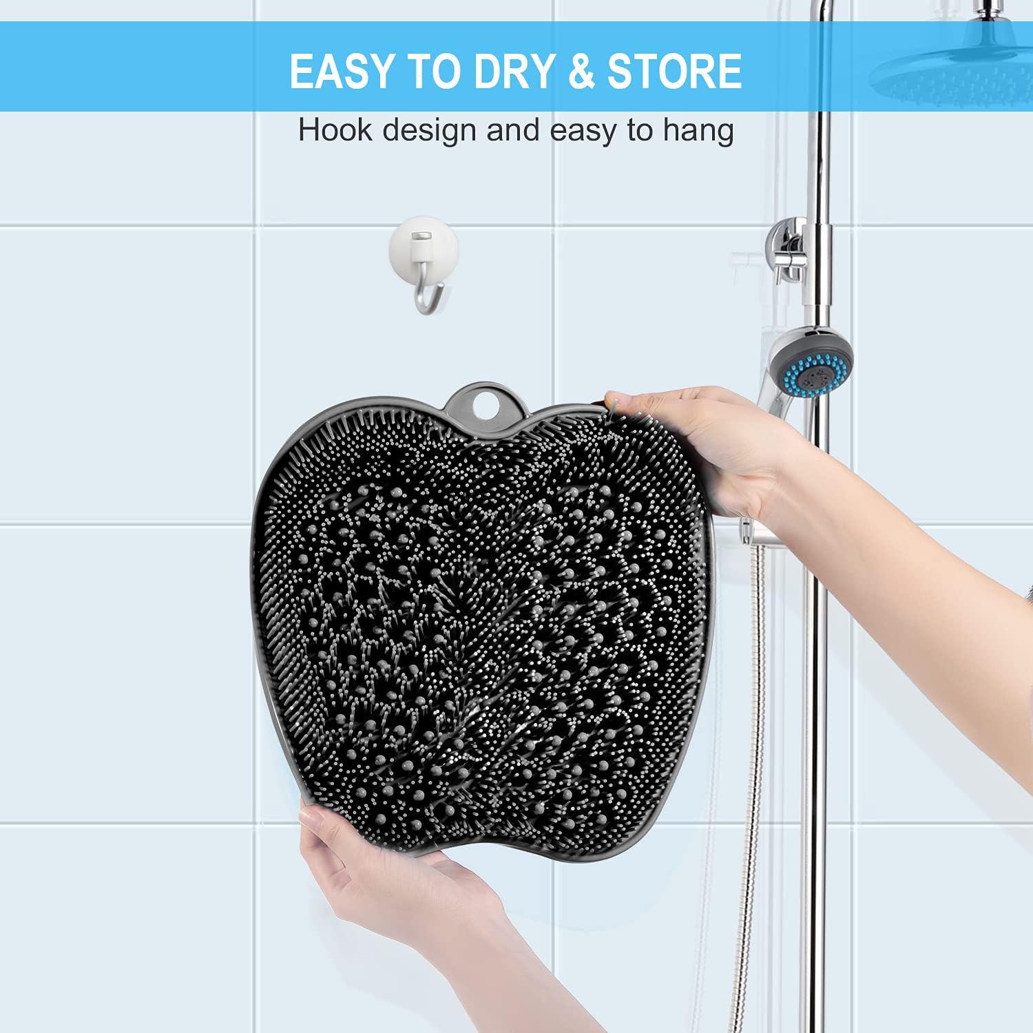Thumbnail 6 de BESKAR Larger Shower Foot Scrubber Mat with Non-Slip Suction Cups (Black)