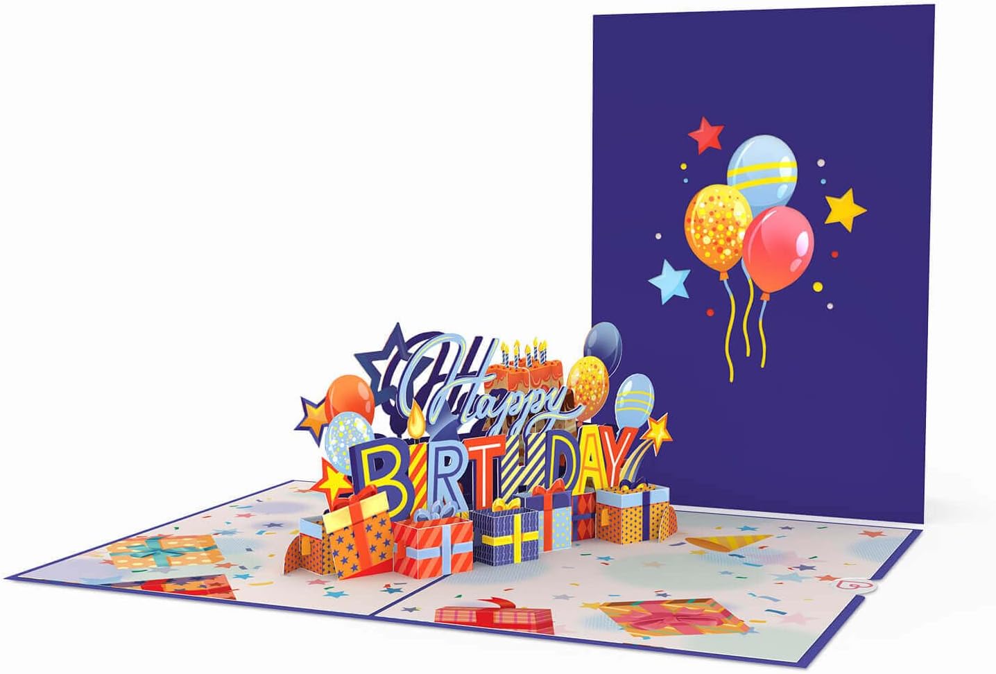 Thumbnail 2 de papercrush® Carte pop-up « Happy Birthday » bleue : carte d’anniversaire 3D avec surprise au moment d’ouvrir