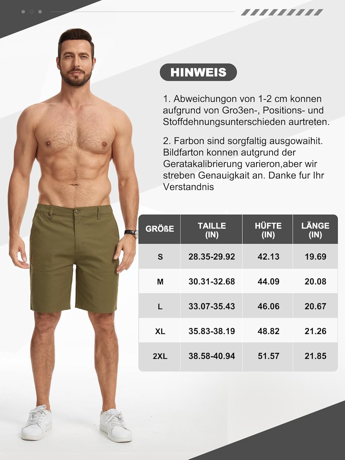 Thumbnail 5 de StylSense Kurze Hosen Herren Sommer – Leichte Bio-Baumwoll-Shorts mit Taschen