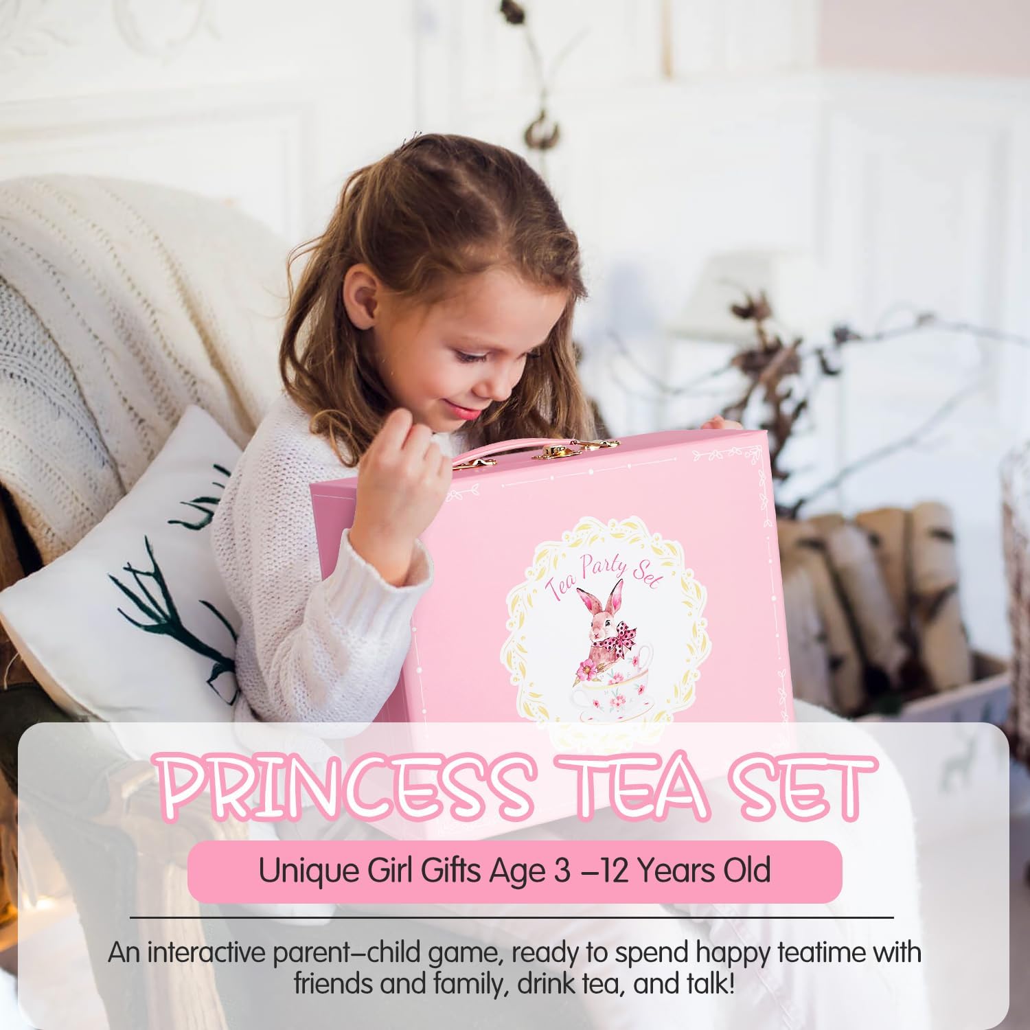 Thumbnail 6 de Porcelain Tea Set for Girls: Princess Tea Time Playset