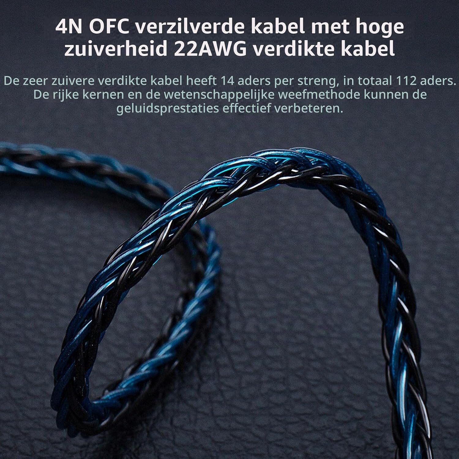 Thumbnail 3 de keephifi KBEAR ST12 Plus IEM-kabel 2 m, 2PIN-S, verzilverde OFC