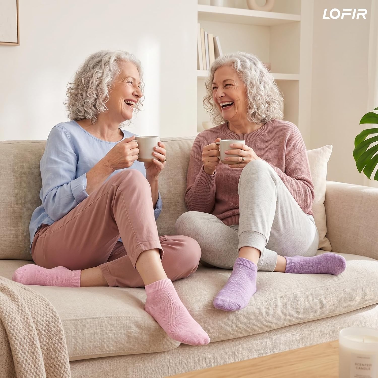 Detalle de LOFIR Diabetic Ankle Socks for Women: Bamboo Summer Socks with Easy Grip and Cushioned Sole