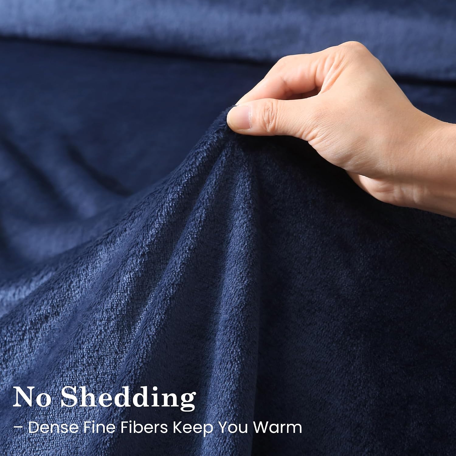Thumbnail 1 de Viviland SHTNAVYF Full/Double Fleece Sheet Set, Navy, 200 GSM, 15" Pocket