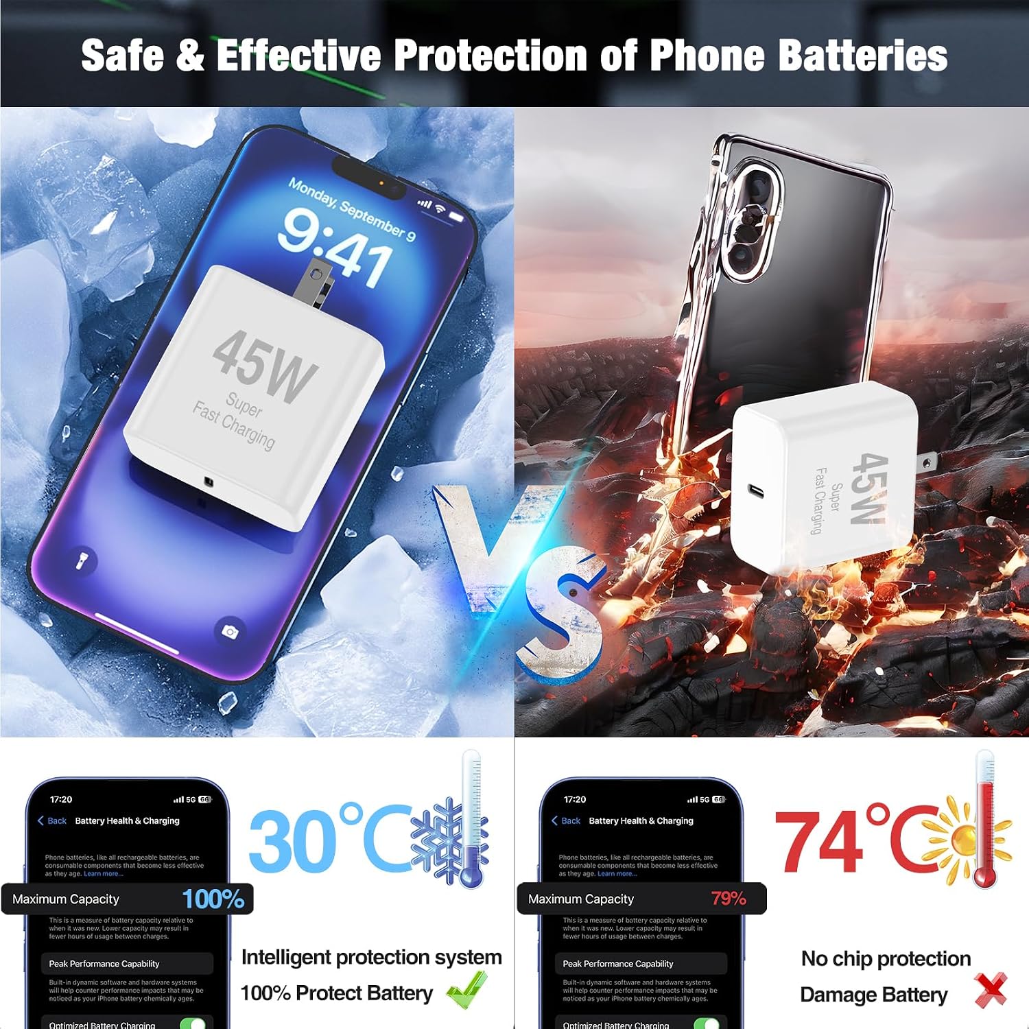 Thumbnail 2 de iPhone 17 45W Fast Charger 3-Pack with C‑to‑C Cables