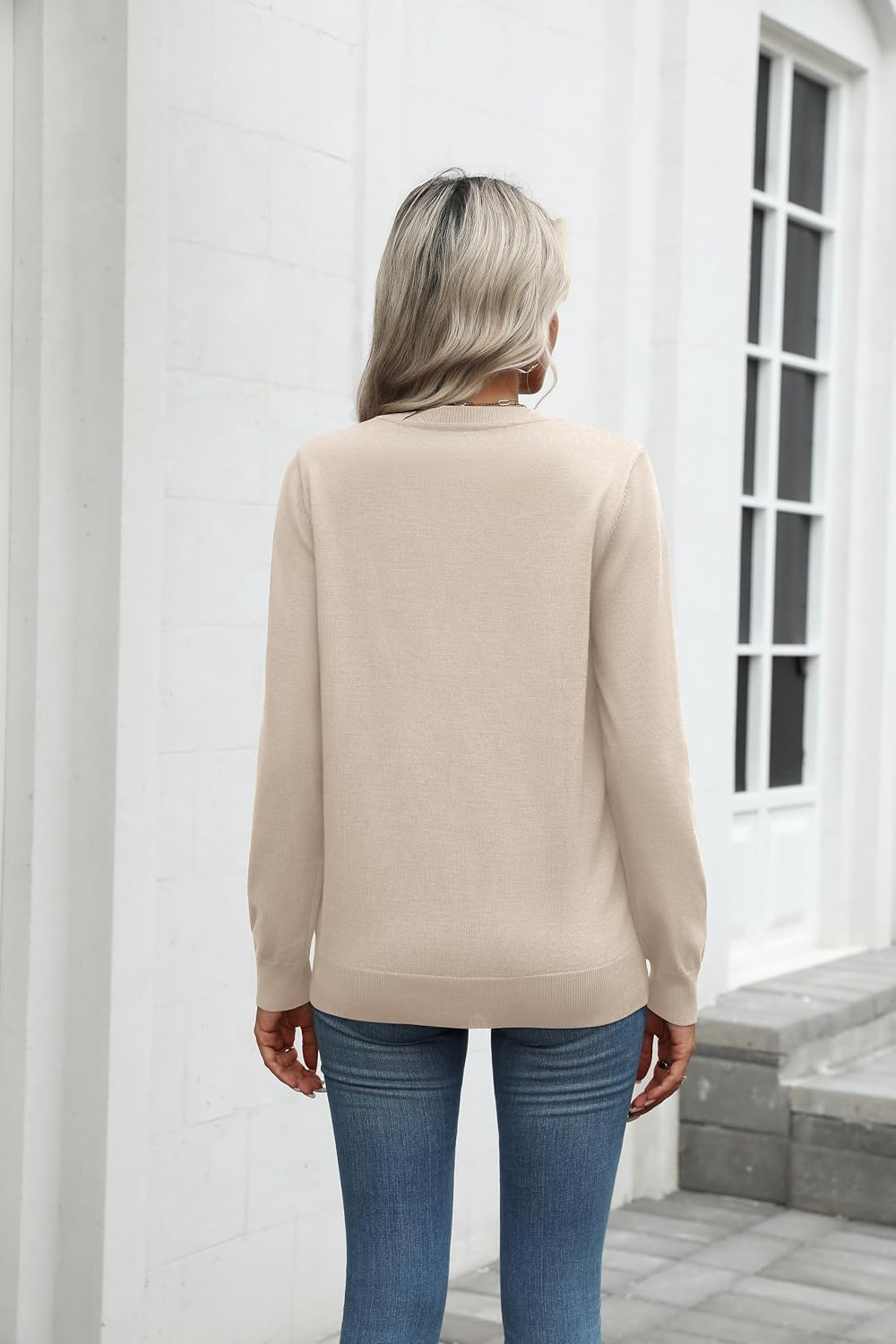 Detalle 1 de Zeagoo Women's Loose Fall Sweater, Long-Sleeve Crew-Neck Pullover