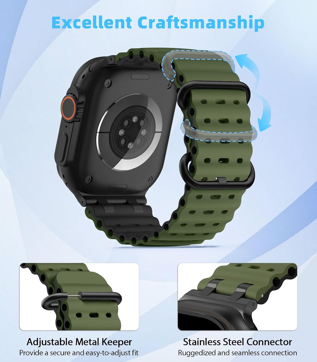 Detalle 2 de MoKo Ocean Band 49mm breathable silicone strap