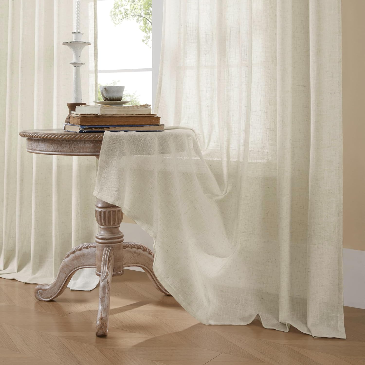 Thumbnail 4 de Joydeco Linen Curtains 84-Inch