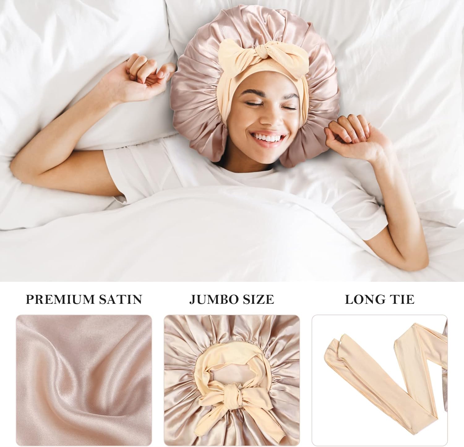 Thumbnail 2 de Extra Satin Bonnet 3-pack for Sleeping 🧖