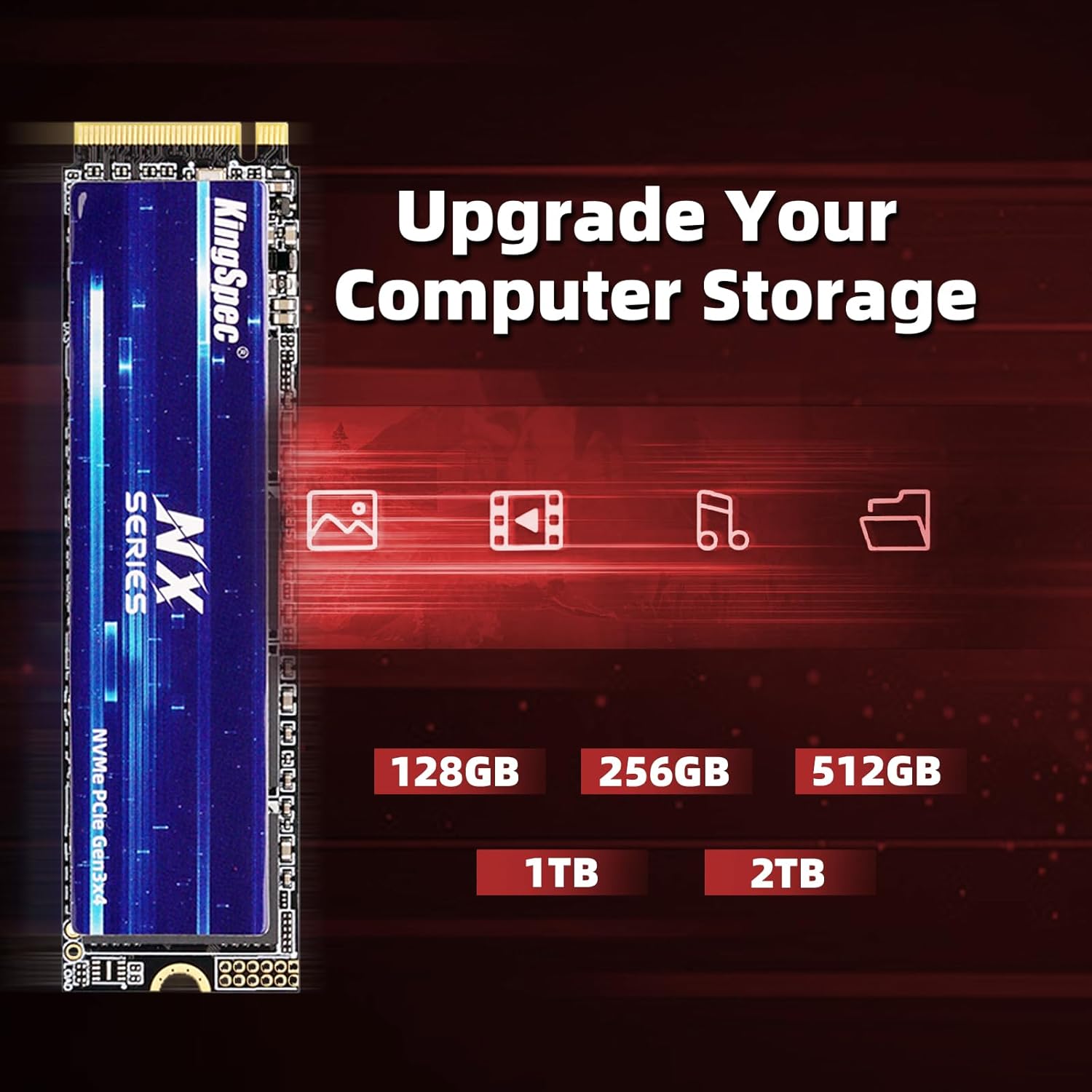 Thumbnail 4 de KingSpec NX-2280 512GB NVMe SSD M.2 PCIe 3.0 Gen3x4 – Leistung für Gaming und Creative