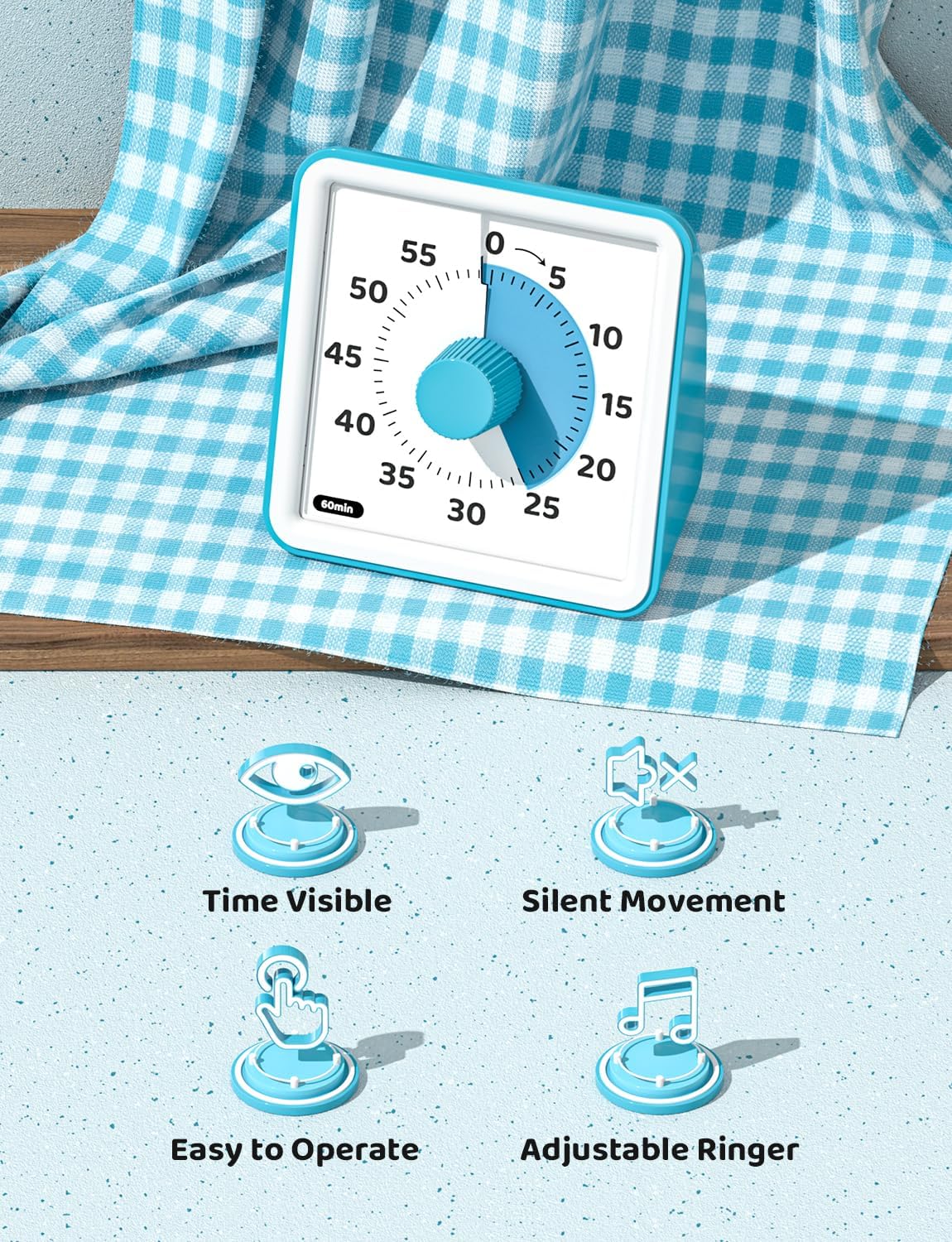 Thumbnail 5 de LIORQUE Visual Timer for Kids (60 Minute) – classroom countdown timer with silent operation