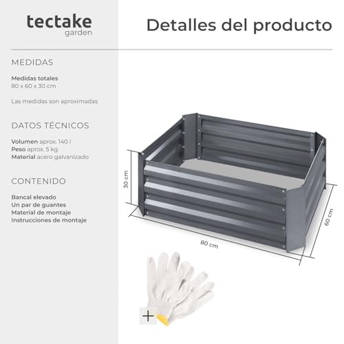 Thumbnail 5 de TecTake® Arriate Rectangular de Acero Resistente, Jardineras Exterior