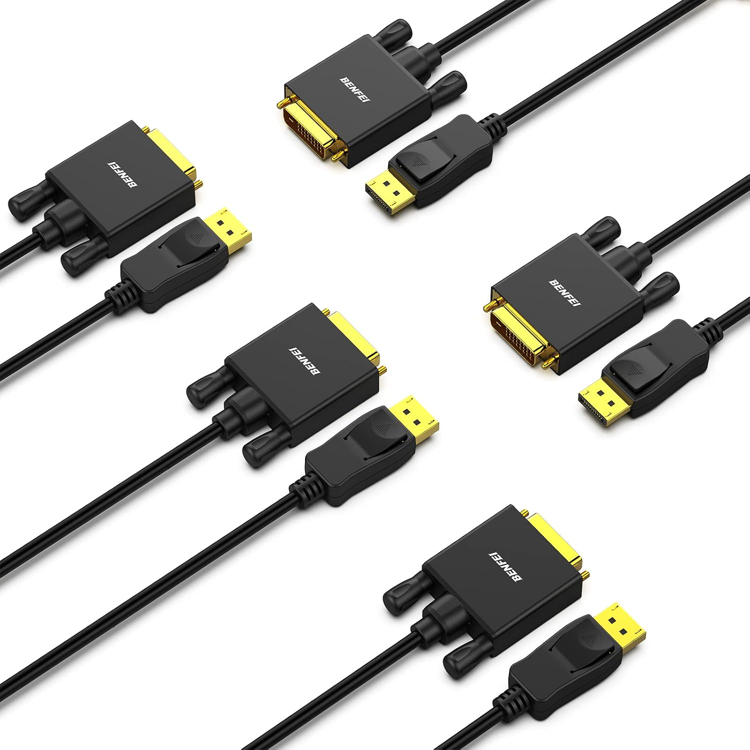 Imagen de BENFEI DisplayPort-auf-DVI-Kabel 1,8 m (1080p@60 Hz) – 5er-Set, unidirektional DP zu DVI-D en OfertitasTOP