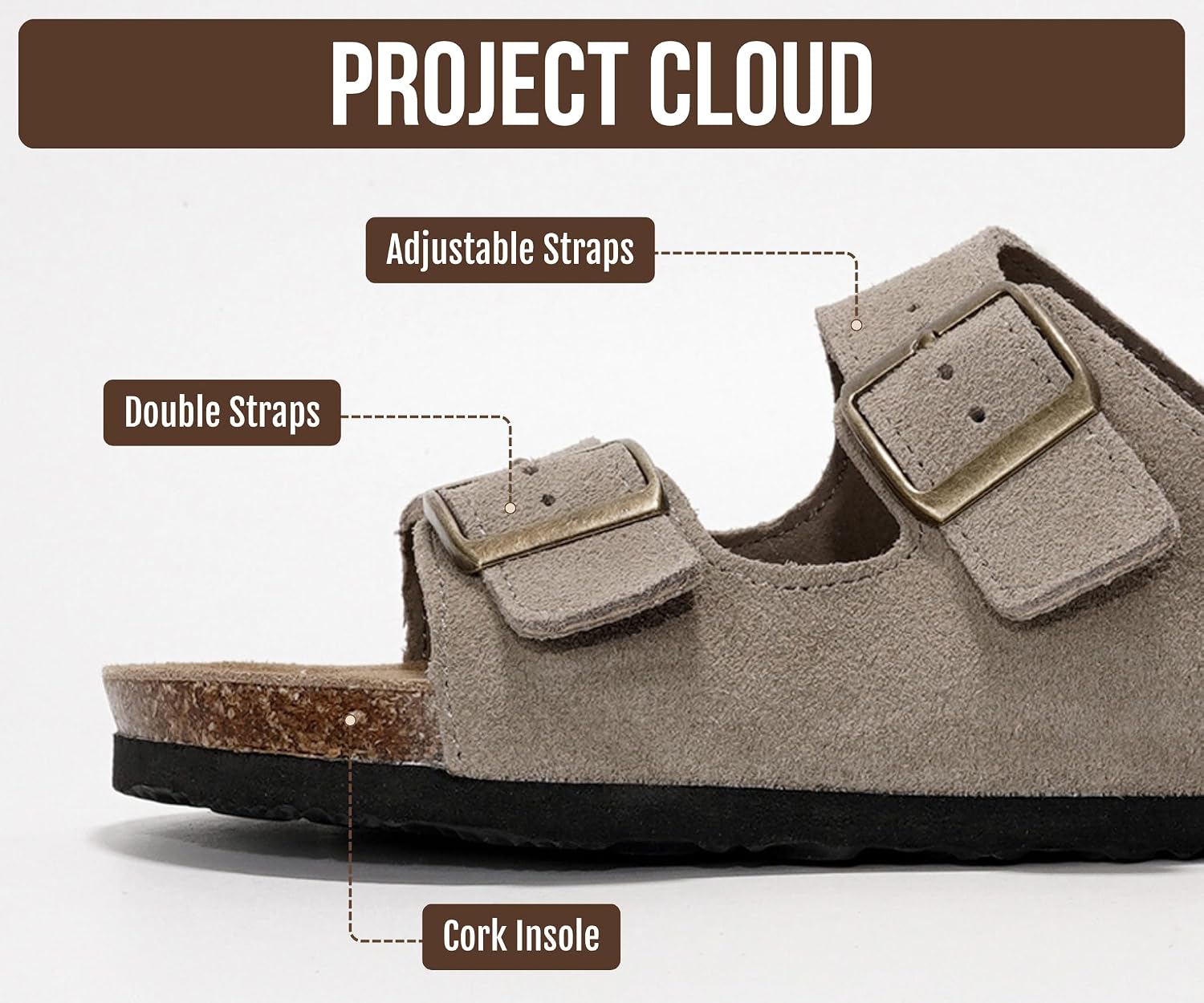 Detalle de Project Cloud Venita: Leather Flat Sandals for Women