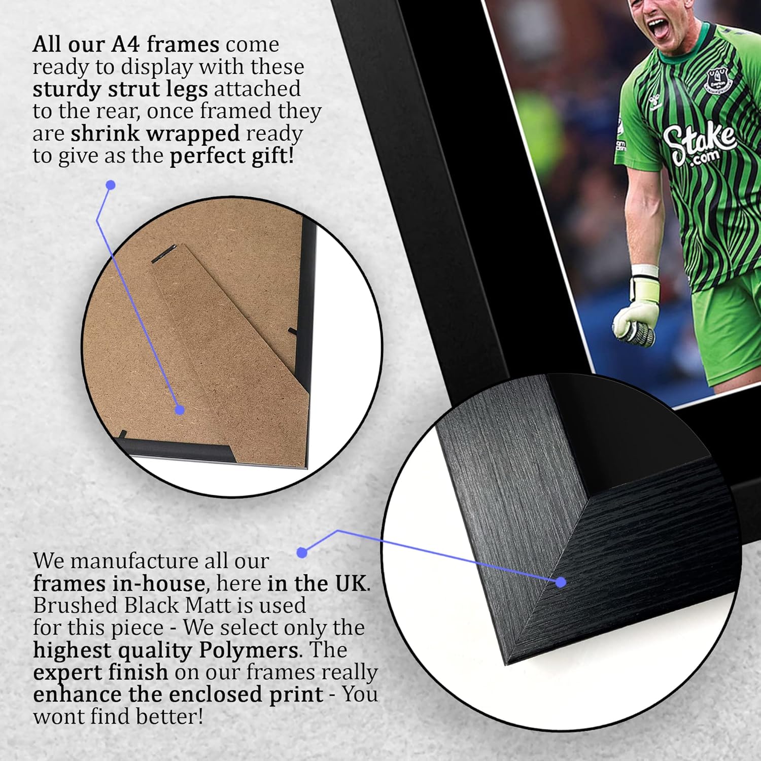 Thumbnail 6 de HWC Trading FR A4 Jordan Pickford Everton framed signed autograph photo picture (A4)
