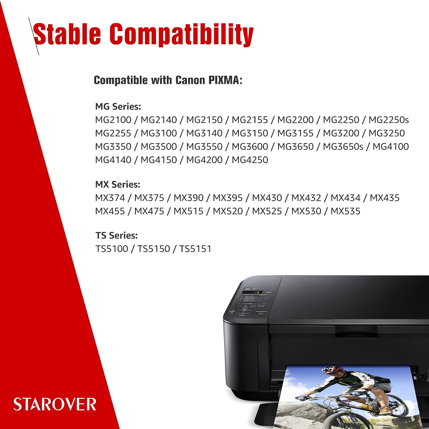 Detalle de STAROVER 540XL/541XL Compatible Canon Ink Cartridges for PIXMA Printers (PG-540XL/CL-541XL)