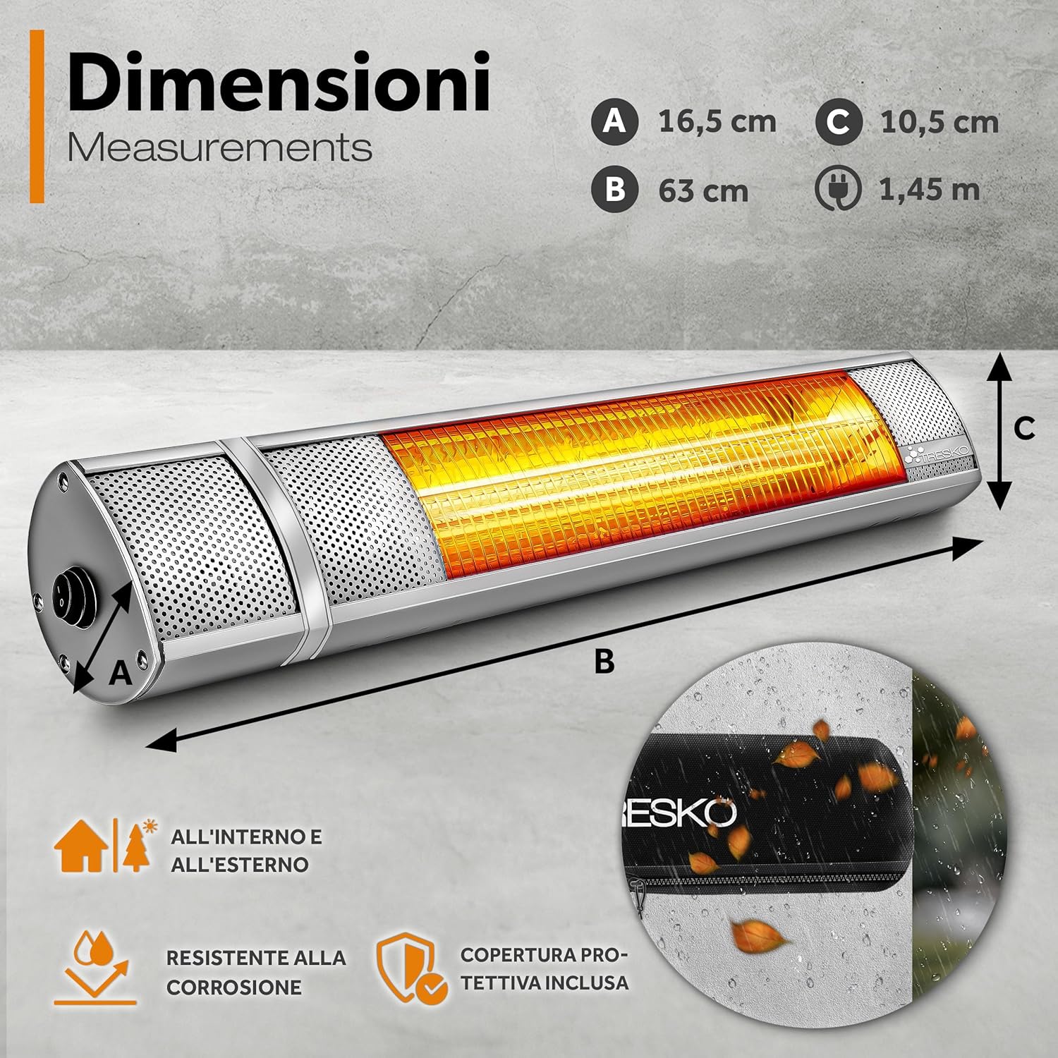 Thumbnail 4 de TRESKO Stufa a Infrarossi 2000W per esterni